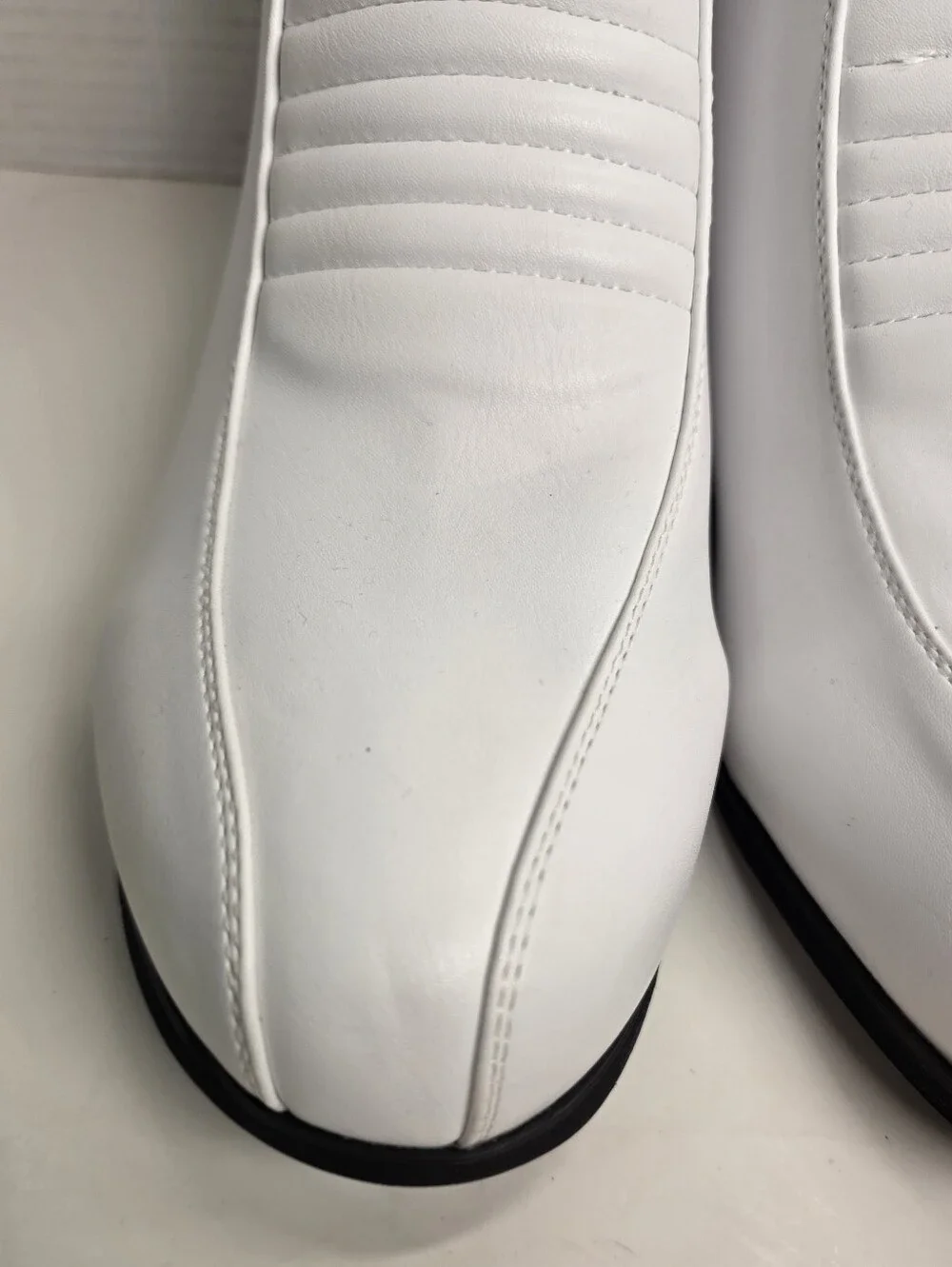 Funtasma White Side Zip Ankke Boots Sz LARGE Cosplay Dress Up Stormtrooper